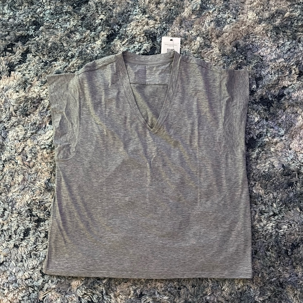 Ministry of Supply Cap Sleeve T-Shirt Heathered  Blueish Gray XXXL